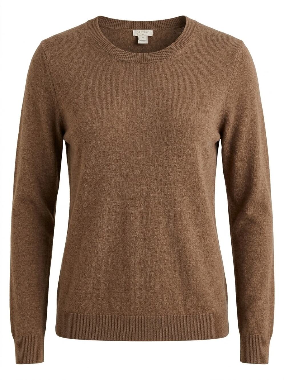 J.Crew Wool Blend Brown Crew Neck Knit Pullover Sweater Women Size M